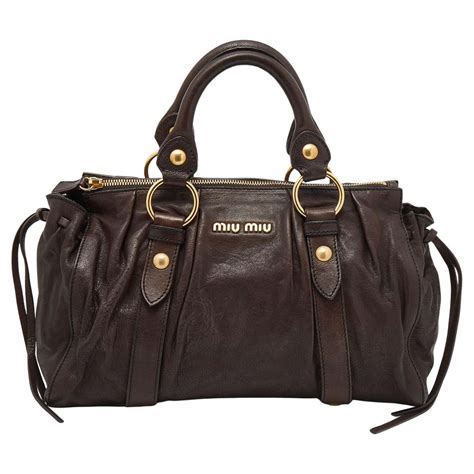 miu miu bows|MIU MIU Vitello Lux Bow Bag Brown .